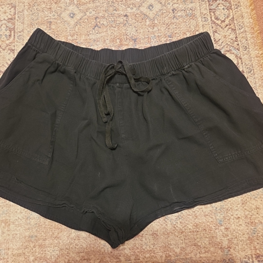 Women's Black Athletic Shorts with Drawstring